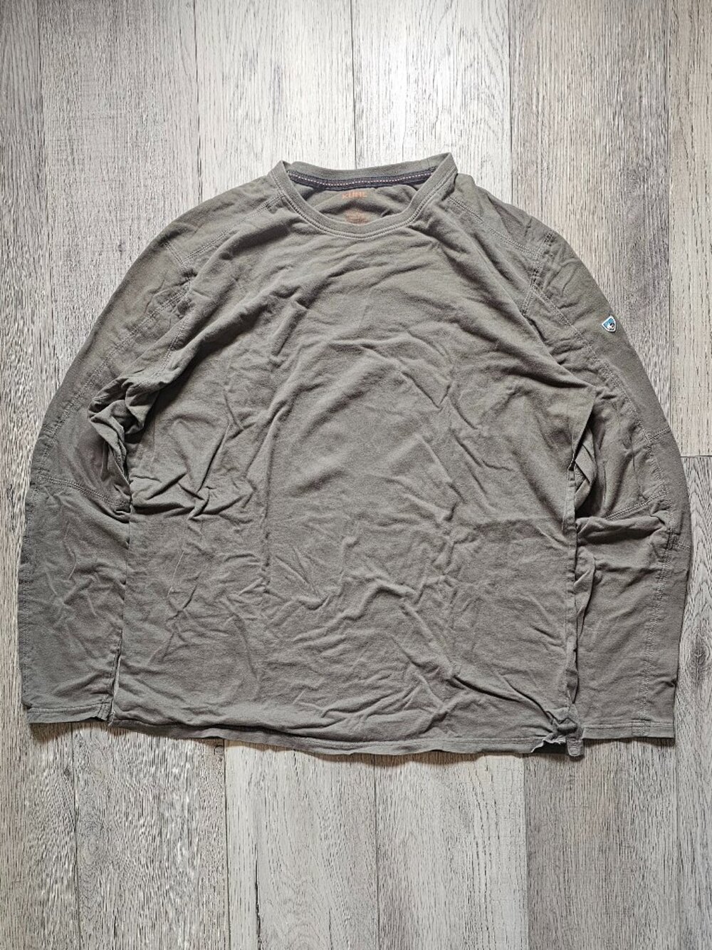 KUHL Bravado Long Sleeve Shirt Men´s Olive Green Organic Cotton Size XL